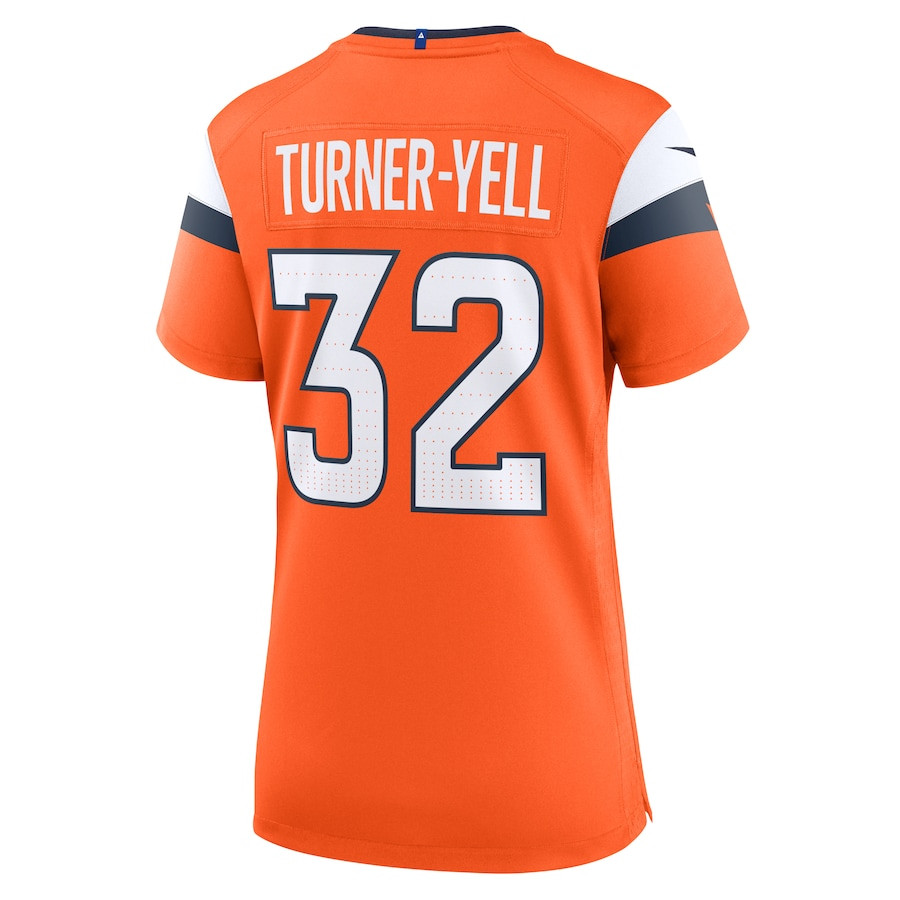 Delarrin Turner-Yell 32 Denver Broncos Women's Team Game Jersey - Orange JS9413 nicesnker - Image 3