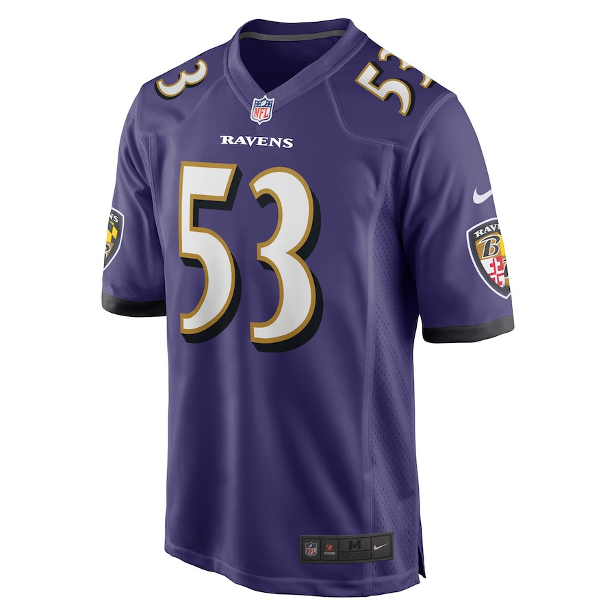 Alternative view of Del'Shawn Phillips 53 Baltimore Ravens Team Game Men Jersey - Purple JS9944 nicesnker