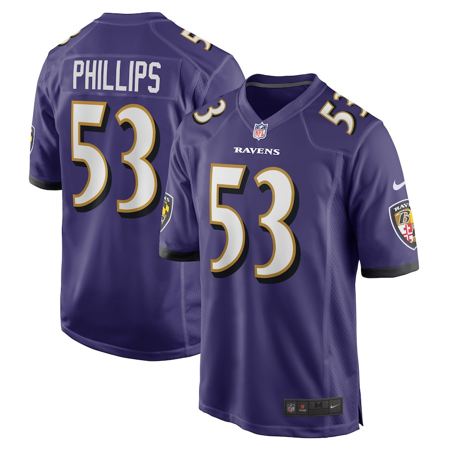 Del'Shawn Phillips 53 Baltimore Ravens Team Game Men Jersey - Purple JS9944 nicesnker