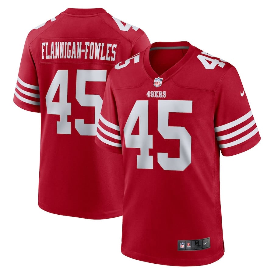 Demetrius Flannigan-Fowles 45 San Francisco 49ers Game Men Jersey - Scarlet JS8894 nicesnker