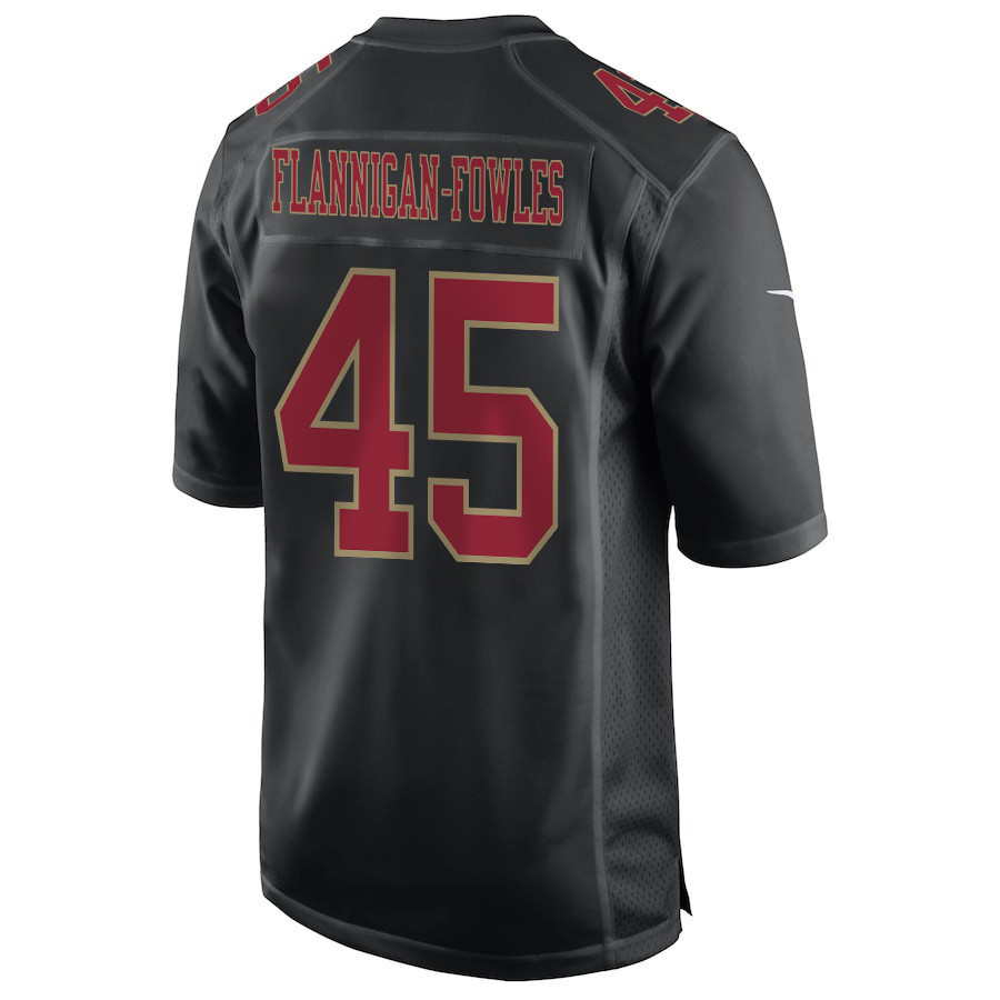 Demetrius Flannigan-Fowles 45 San Francisco 49ers Super Bowl LVIII Patch Fashion Game Men Jersey - Carbon Black JS6207 nicesnker - Image 3