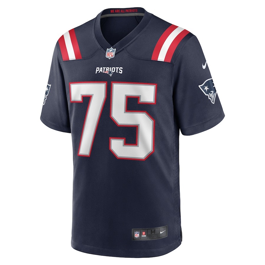 Alternative view of Demontrey Jacobs 75 New England Patriots Game Men Jersey - Navy JS2315 nicesnker
