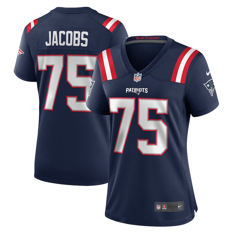 Demontrey Jacobs 75 New England Patriots Women's Game Jersey - Navy JS4975 nicesnker