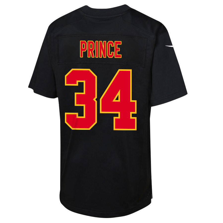 Deneric Prince 34 Kansas City Chiefs Super Bowl LVIII Champions 4X Fashion Game YOUTH Jersey - Carbon Black JS7578 nicesnker - Image 3