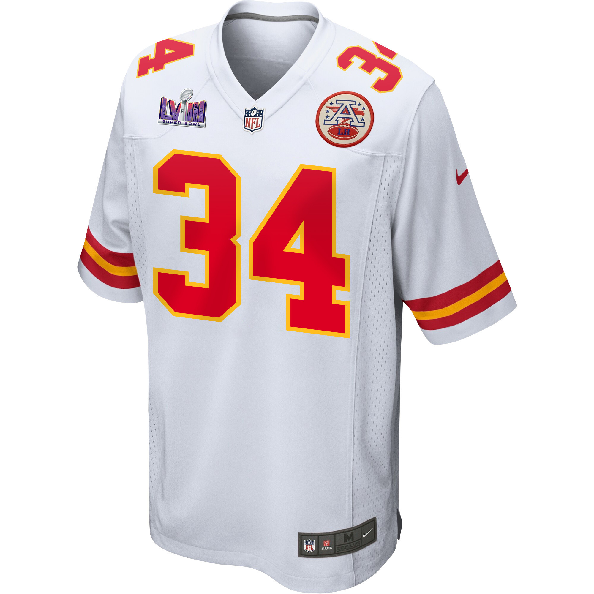 Alternative view of Deneric Prince 34 Kansas City Chiefs Super Bowl LVIII Patch Game Men Jersey - White JS5676 nicesnker