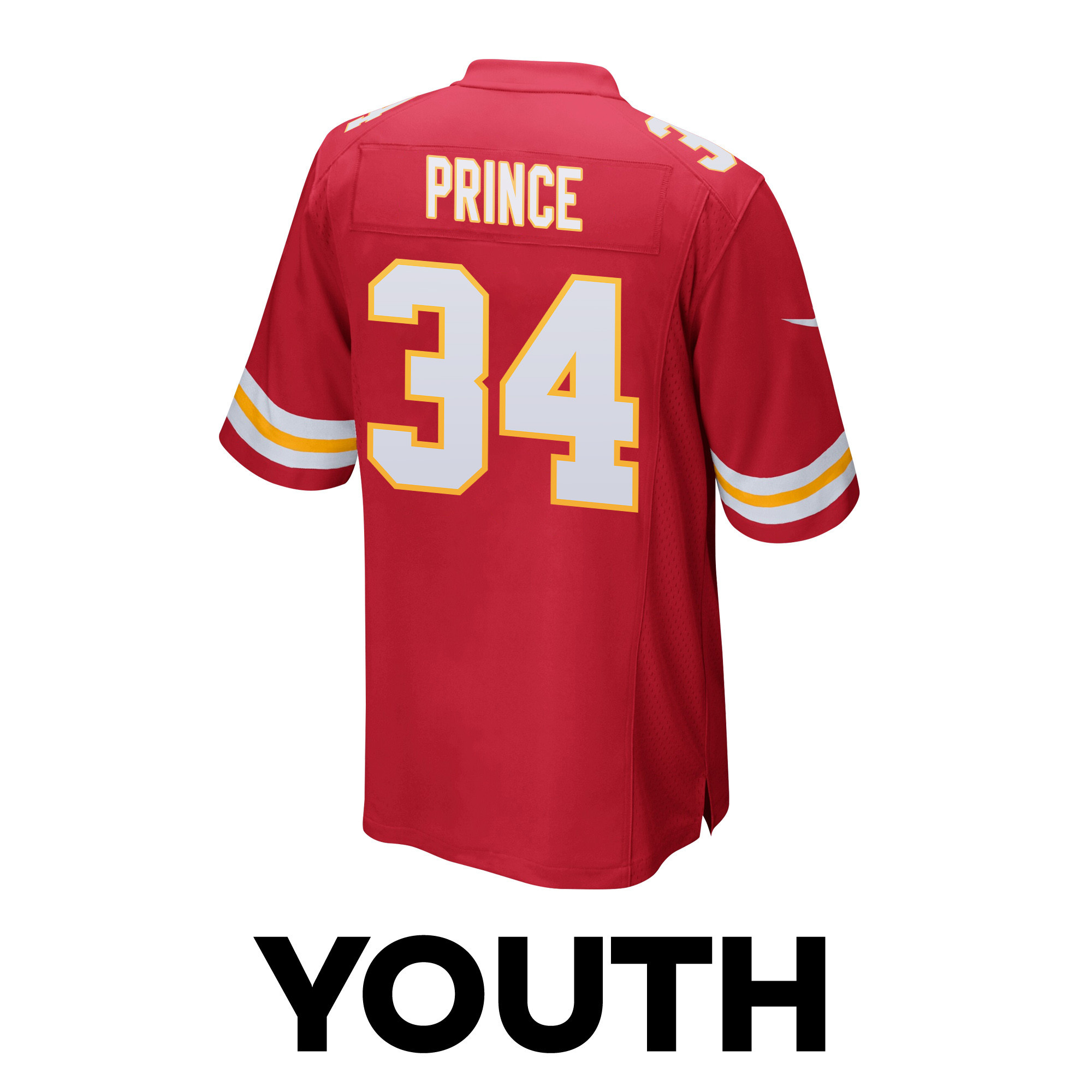 Deneric Prince 34 Kansas City Chiefs Super Bowl LVIII Patch Game YOUTH Jersey - Red JS2310 nicesnker - Image 3