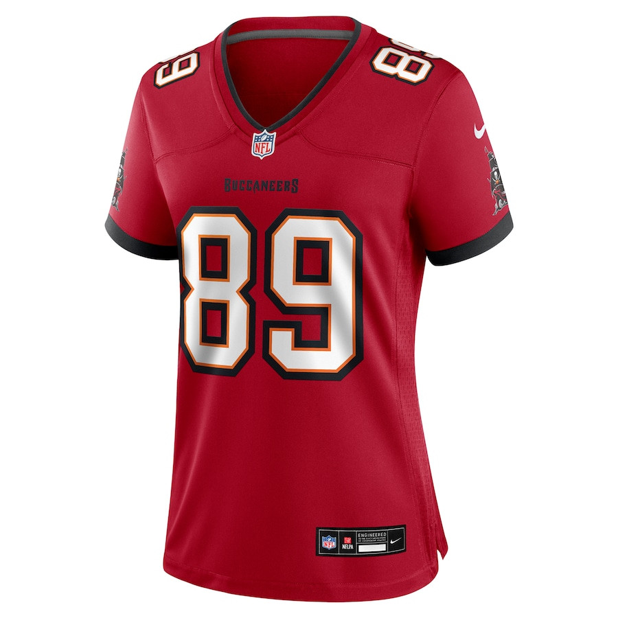 Alternative view of Dennis Houston 89 Tampa Bay Buccaneers Women's Game Jersey - Red JS3463 nicesnker