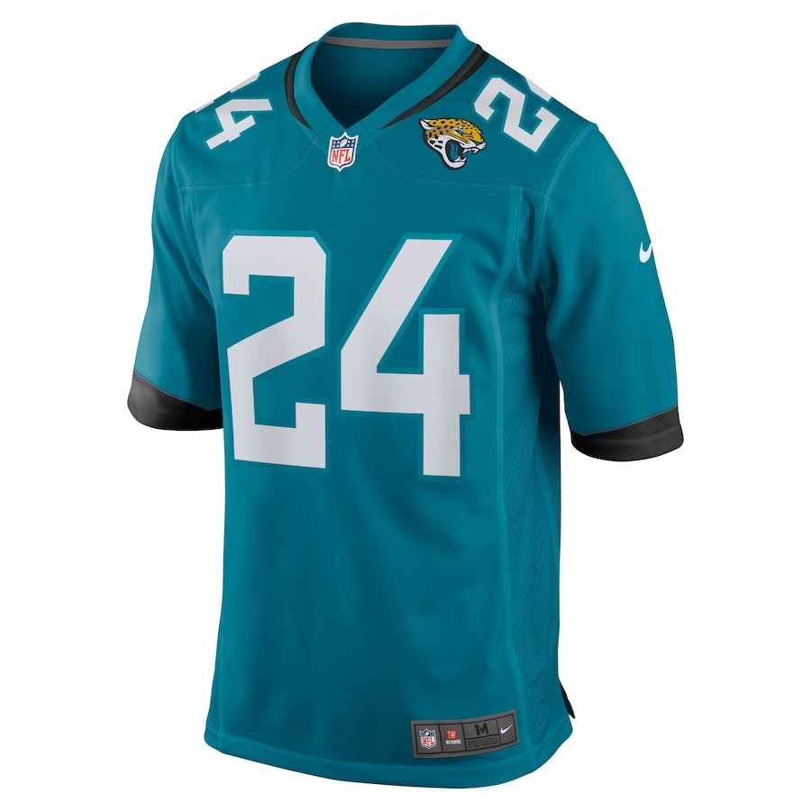 Alternative view of De??ntre Prince 24 Jacksonville Jaguars Team Game Men Jersey - Teal JS5087 nicesnker