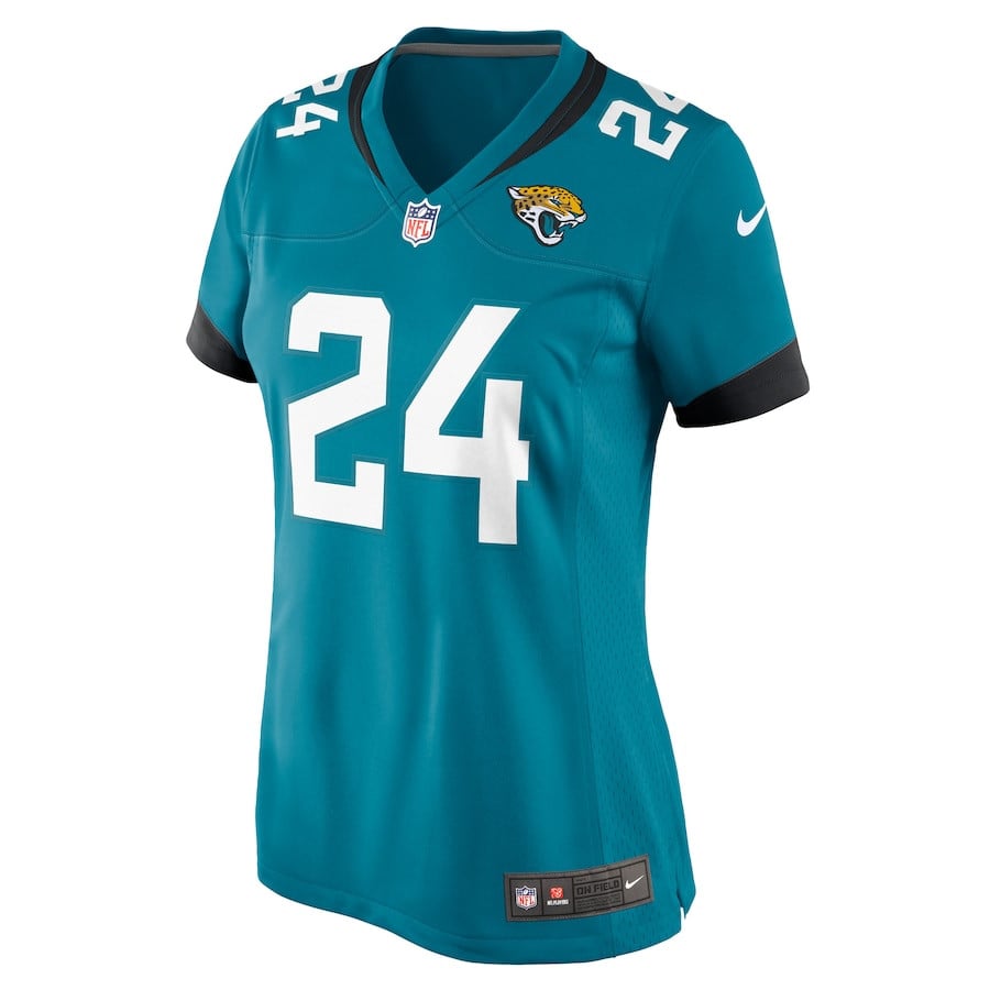Alternative view of De??ntre Prince 24 Jacksonville Jaguars Women's Game Jersey - Teal JS7263 nicesnker