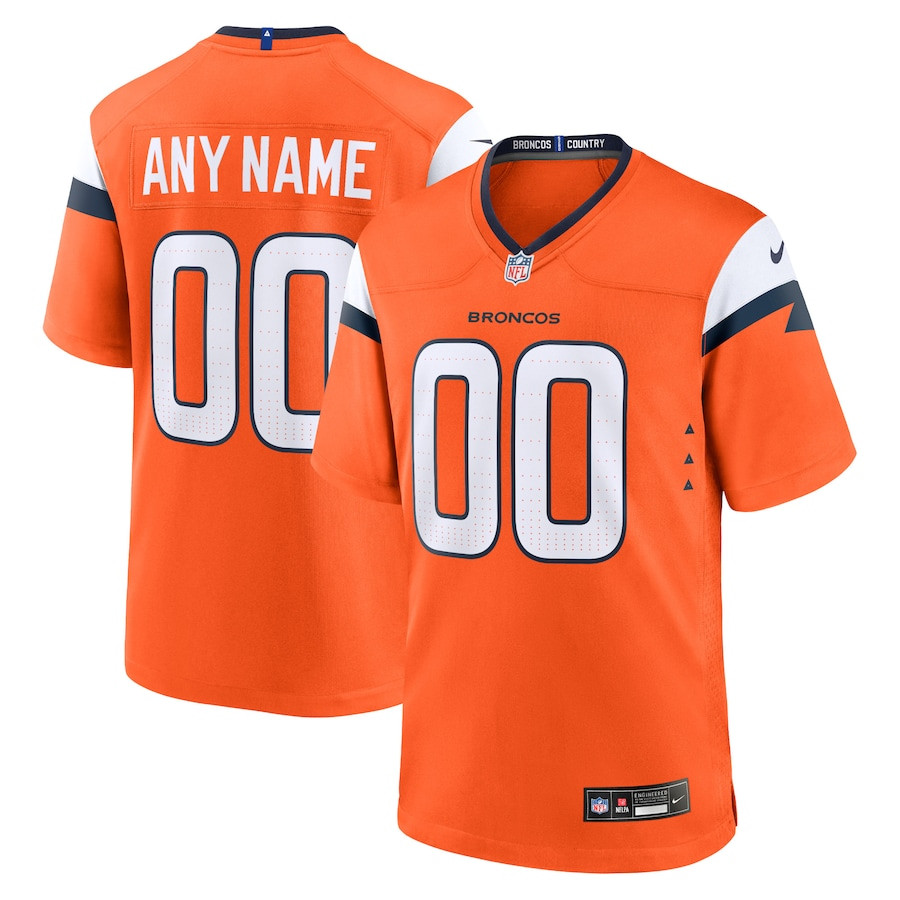 Denver Broncos Custom Game Men Jersey - Orange JS7071 nicesnker