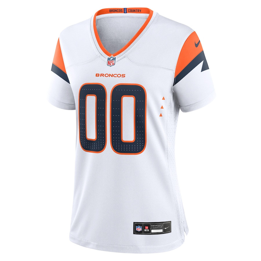 Alternative view of Denver Broncos Custom Game Women Jersey - White JS9227 nicesnker