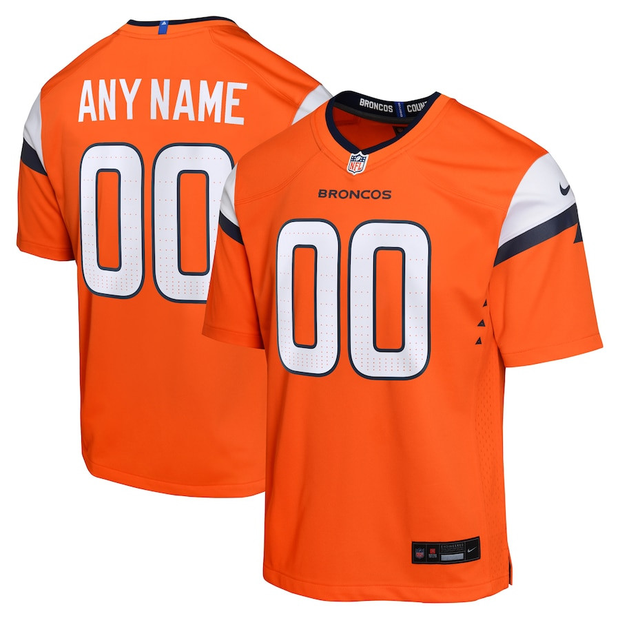 Denver Broncos Custom Game YOUTH Jersey - Orange JS6085 nicesnker