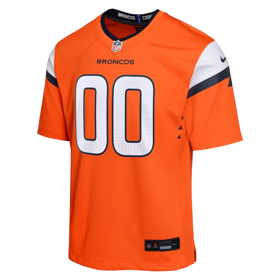 Alternative view of Denver Broncos Custom Game YOUTH Jersey - Orange JS6085 nicesnker