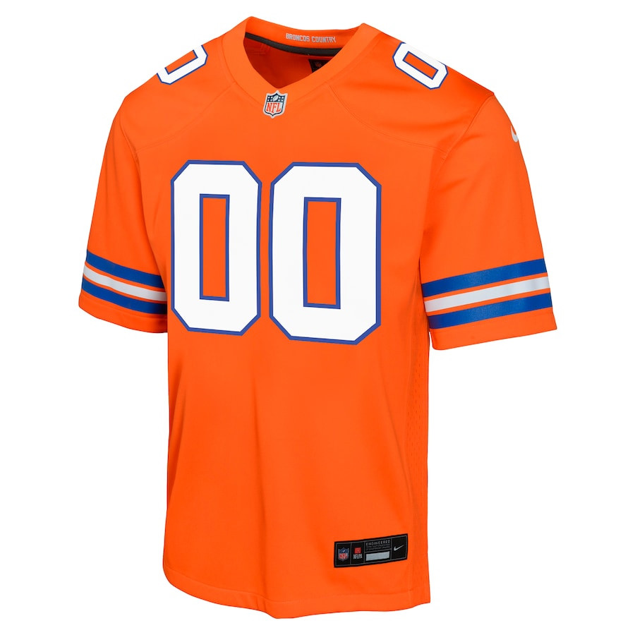 Alternative view of Denver Broncos Mile High Collection 1977 Throwback Game YOUTH Custom Jersey - Orange JS7004 nicesnker