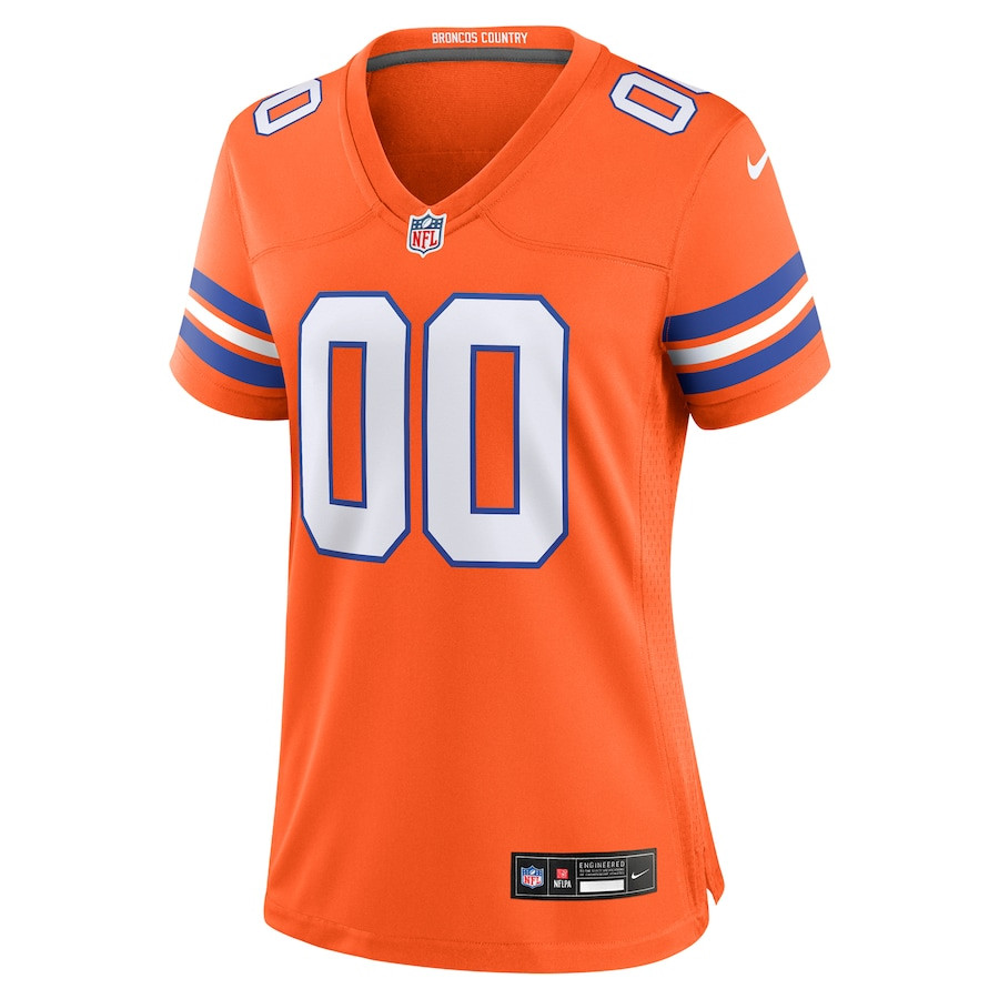 Alternative view of Denver Broncos Women's Mile High Collection 1977 Throwback Custom Game Jersey - Orange JS4241 nicesnker