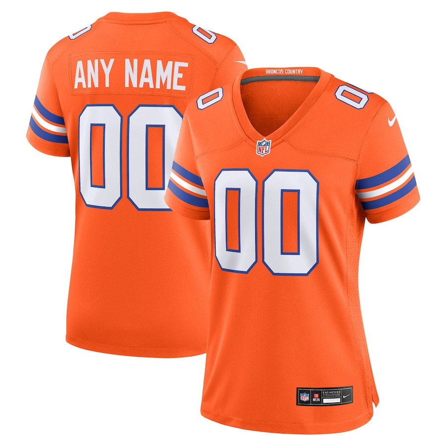 Denver Broncos Women's Mile High Collection 1977 Throwback Custom Game Jersey - Orange JS4241 nicesnker