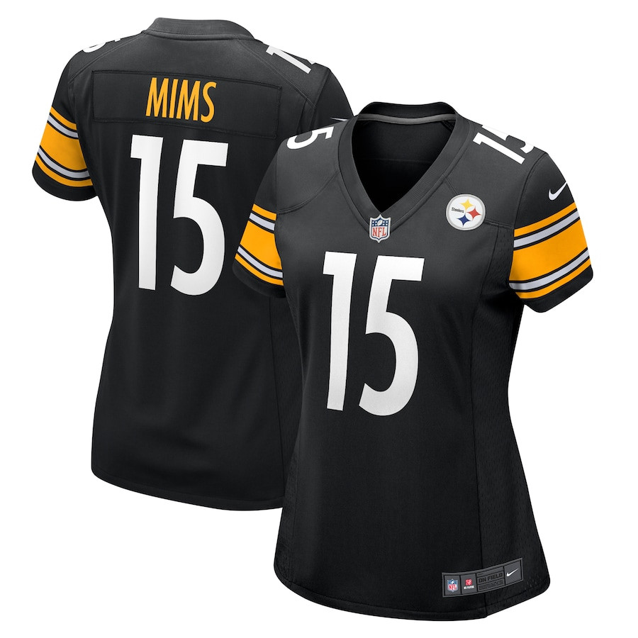 Denzel Mims 15 Pittsburgh Steelers Game Women Jersey - Black JS3973 nicesnker