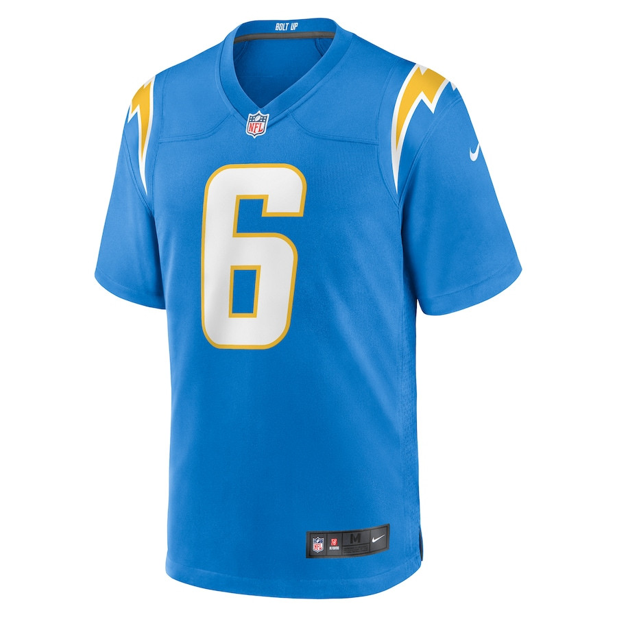 Alternative view of Denzel Perryman 6 Los Angeles Chargers Player Game Men Jersey - Powder Blue JS4824 nicesnker