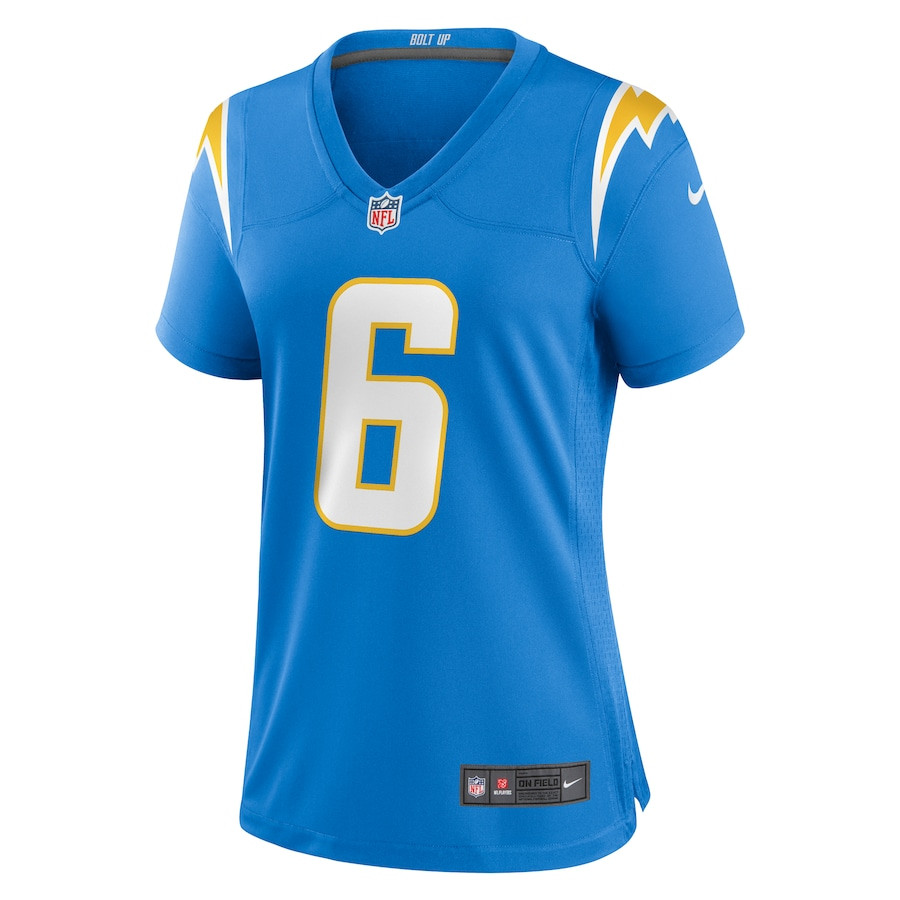 Alternative view of Denzel Perryman 6 Los Angeles Chargers Women's Game Jersey - Powder Blue JS3904 nicesnker