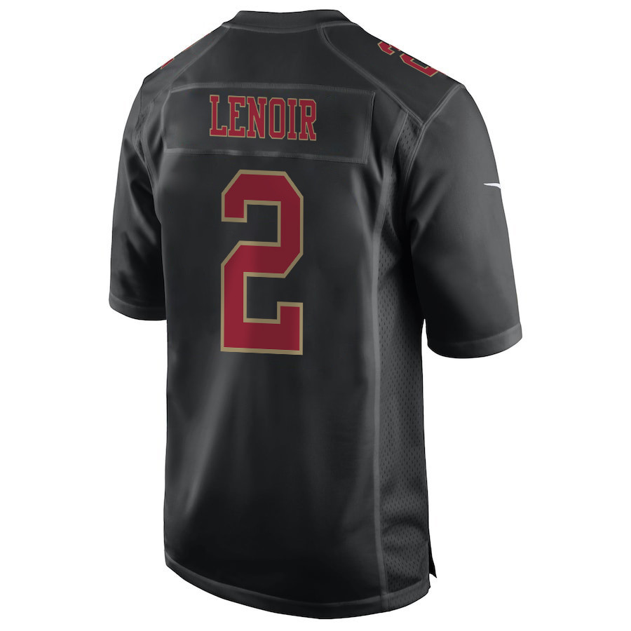 Deommodore Lenoir 2 San Francisco 49ers Super Bowl LVIII Patch Fashion Game Men Jersey - Carbon Black JS6802 nicesnker - Image 3