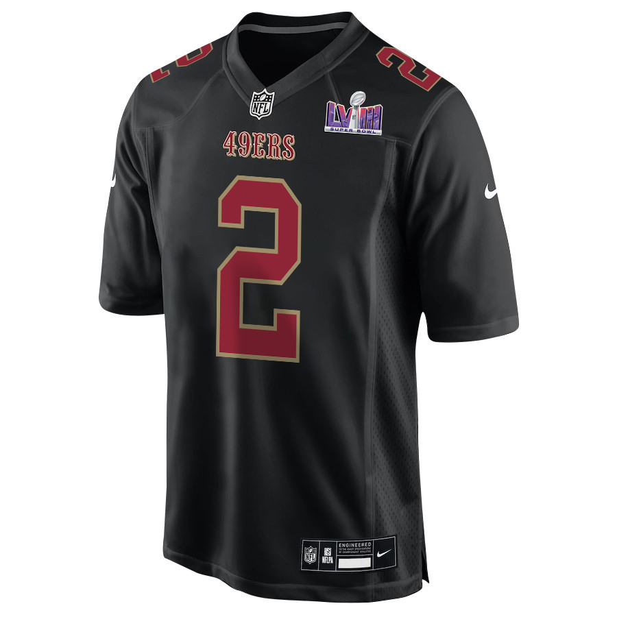 Alternative view of Deommodore Lenoir 2 San Francisco 49ers Super Bowl LVIII Patch Fashion Game Men Jersey - Carbon Black JS6802 nicesnker
