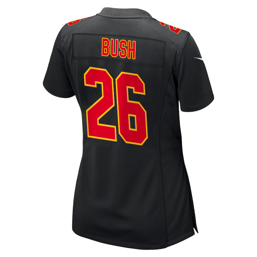 Deon Bush 26 Kansas City Chiefs Super Bowl LVIII Champions 4 Stars Patch Fashion Game Women Jersey - Carbon Black JS8855 nicesnker - Image 3