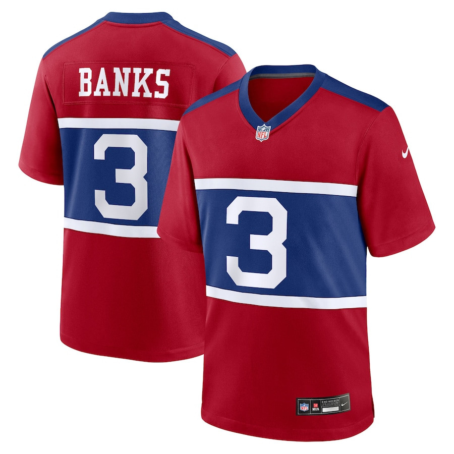 Deonte Banks 3 New York Giants Alternate Game Men Jersey - Century Red JS8074 nicesnker