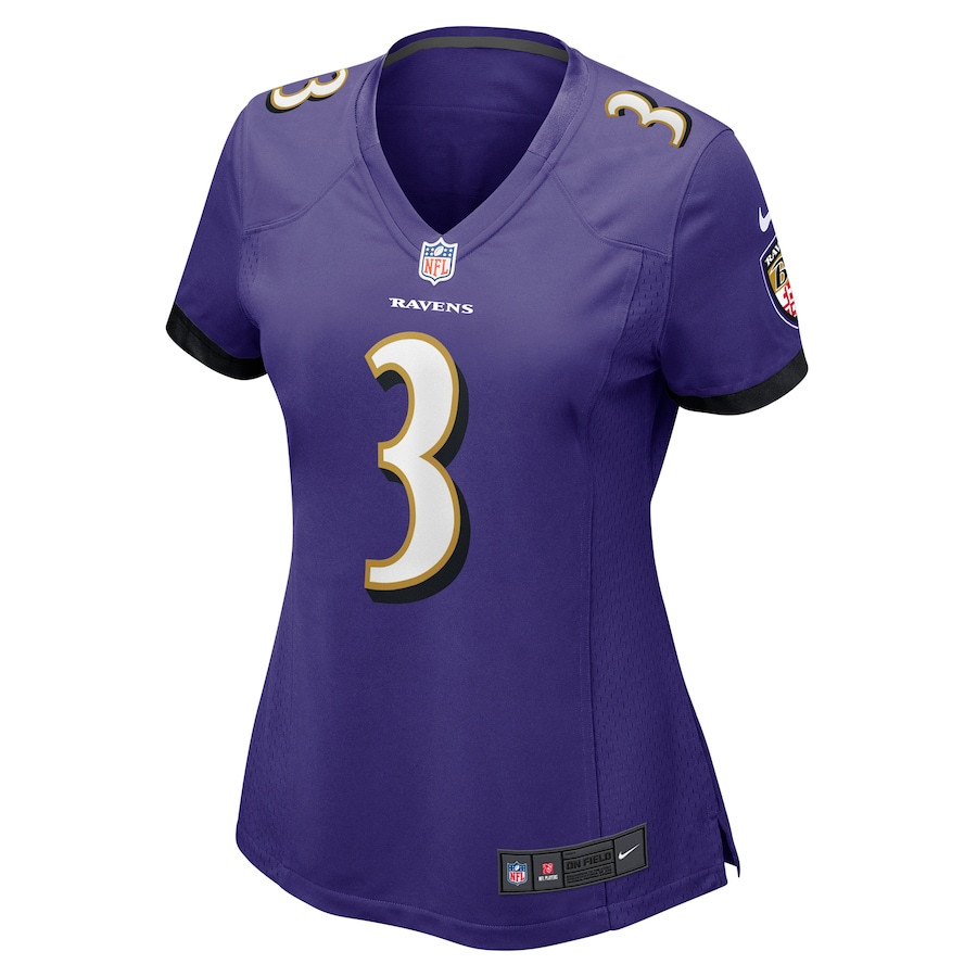 Alternative view of Deonte Harty 3 Baltimore Ravens Women's Game Jersey - Purple JS2156 nicesnker