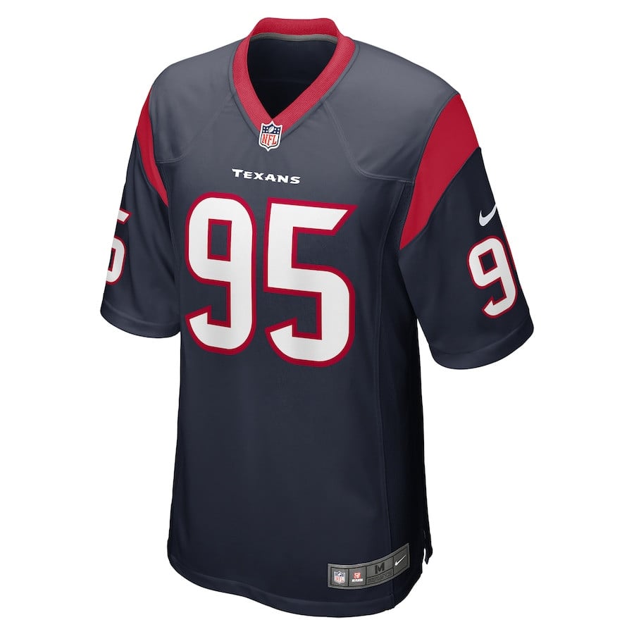 Alternative view of Derek Barnett 95 Houston Texans Game Men Jersey - Navy JS6461 nicesnker