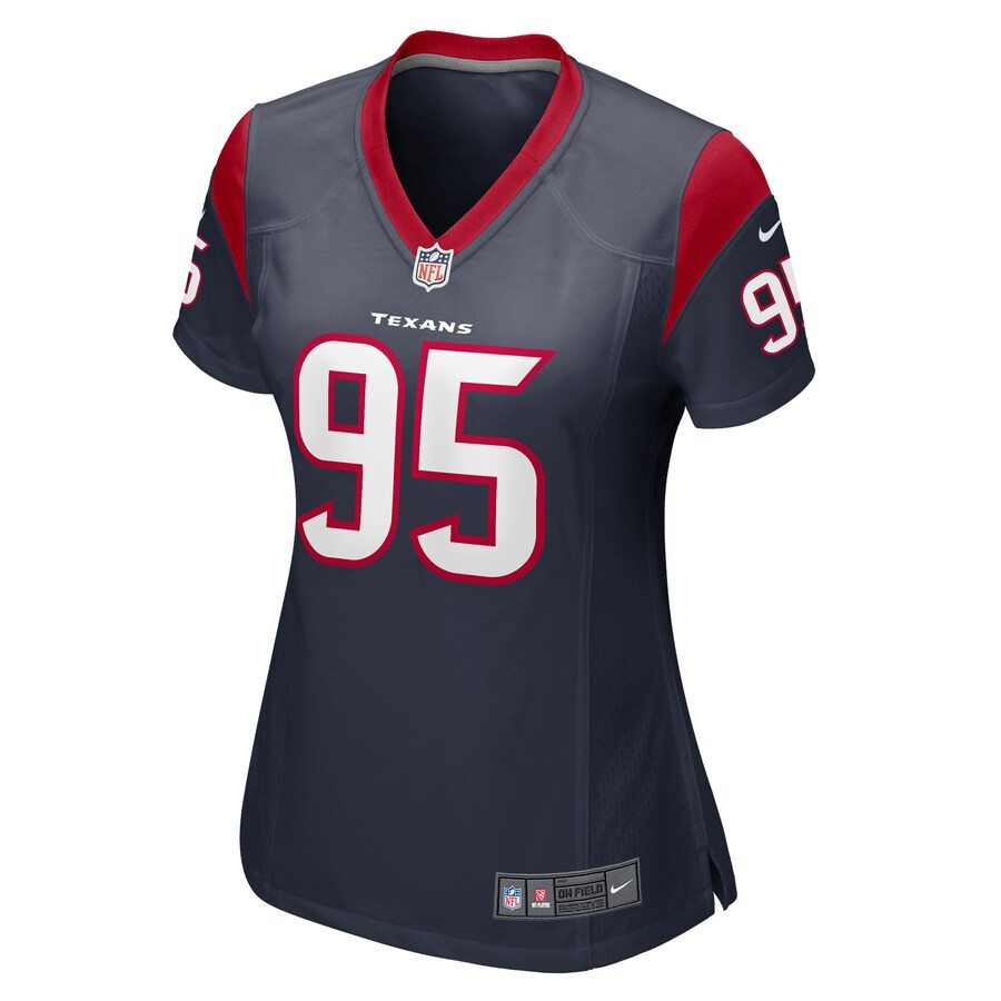 Alternative view of Derek Barnett 95 Houston Texans Women Game Jersey - Navy JS8668 nicesnker
