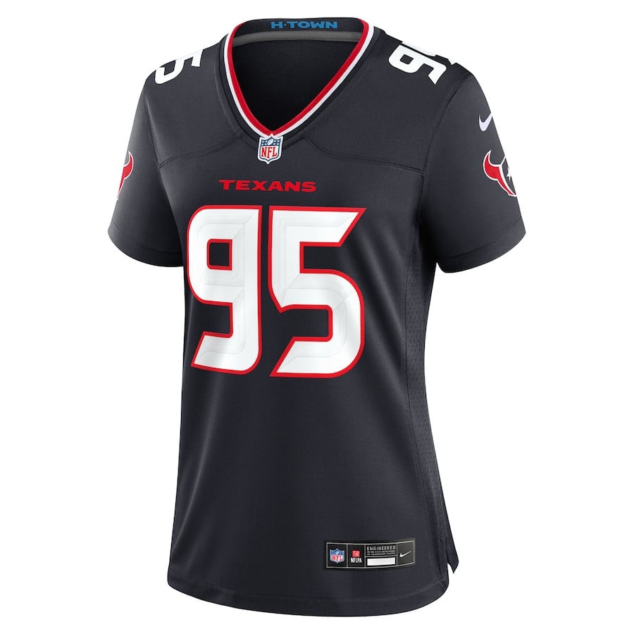 Alternative view of Derek Barnett 95 Houston Texans Women's Team Game Jersey - Navy JS9249 nicesnker