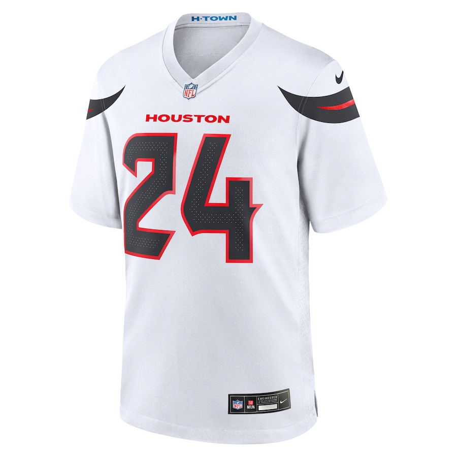 Alternative view of Derek Stingley Jr. 24 Houston Texans Game Jersey - Men, White JS2330 nicesnker