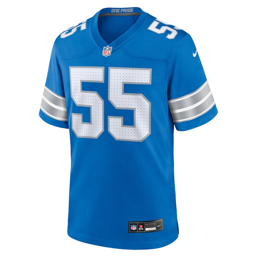Alternative view of Derrick Barnes 55 Detroit Lions Team Game Men Jersey - Blue JS9476 nicesnker
