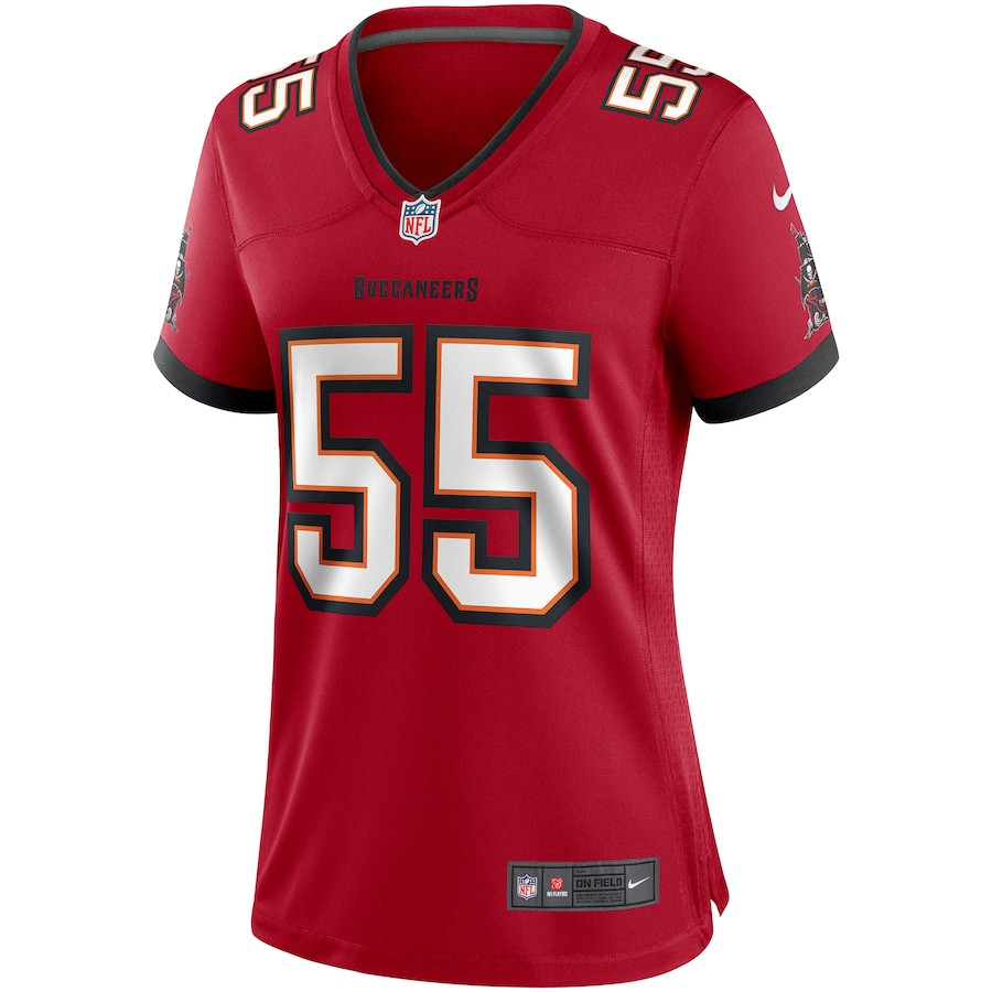 Alternative view of Derrick Brooks 55 Tampa Bay Buccaneers Women Game Retired Jersey - Red JS5110 nicesnker