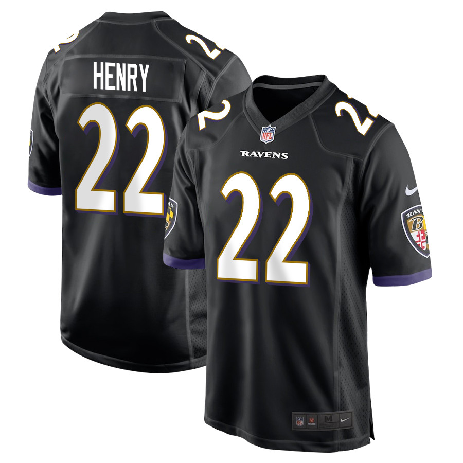 Derrick Henry 22 Baltimore Ravens Game Men Jersey - Black JS3637 nicesnker