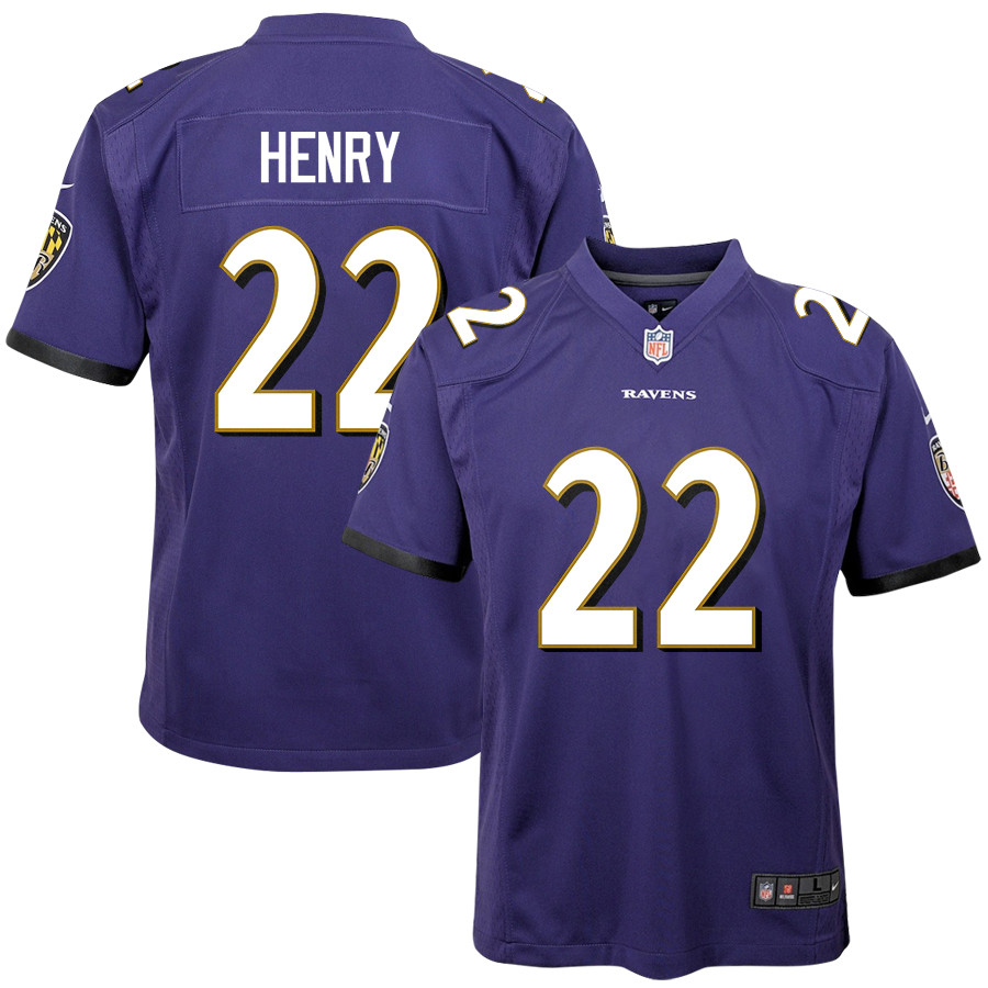 Derrick Henry 22 Baltimore Ravens Game YOUTH Jersey - Purple JS4322 nicesnker