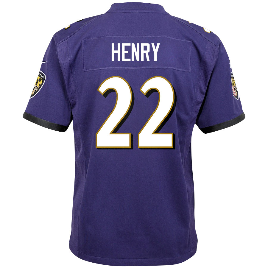 Derrick Henry 22 Baltimore Ravens Game YOUTH Jersey - Purple JS4322 nicesnker - Image 3