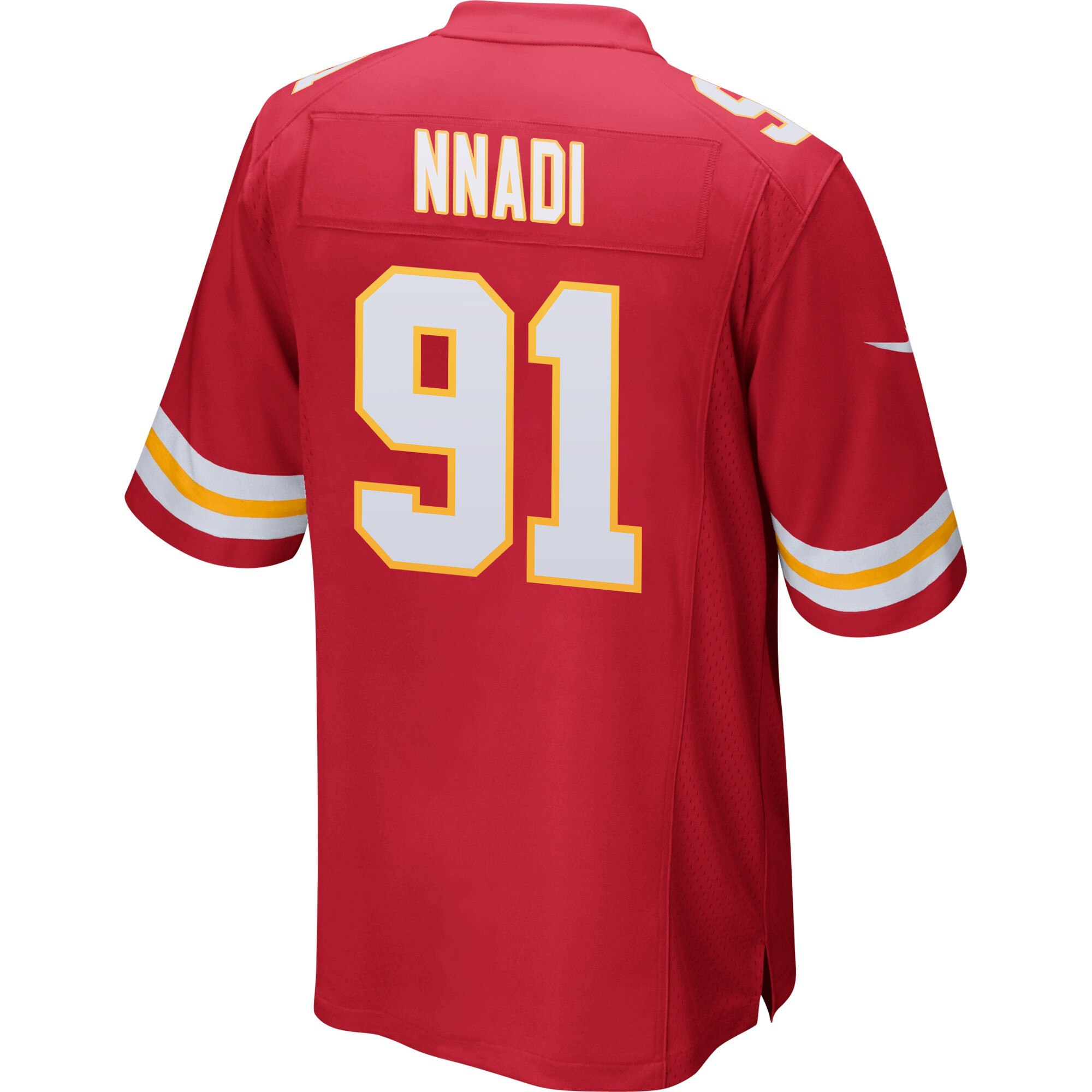 Derrick Nnadi 91 Kansas City Chiefs Super Bowl LVIII Champions 4 Stars Patch Game Men Jersey - Red JS6759 nicesnker - Image 3