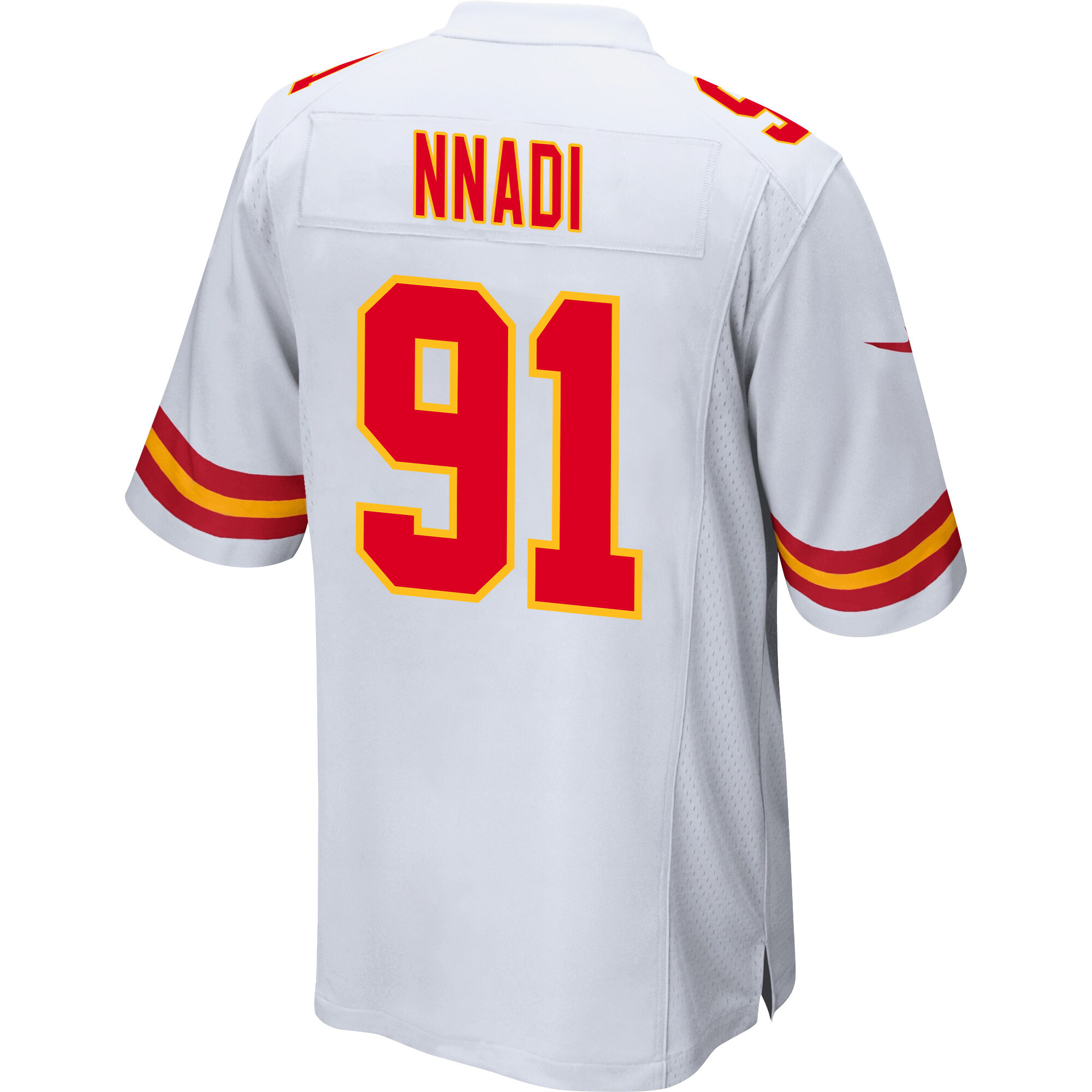 Derrick Nnadi 91 Kansas City Chiefs Super Bowl LVIII Champions 4 Stars Patch Game Men Jersey - White JS5393 nicesnker - Image 3