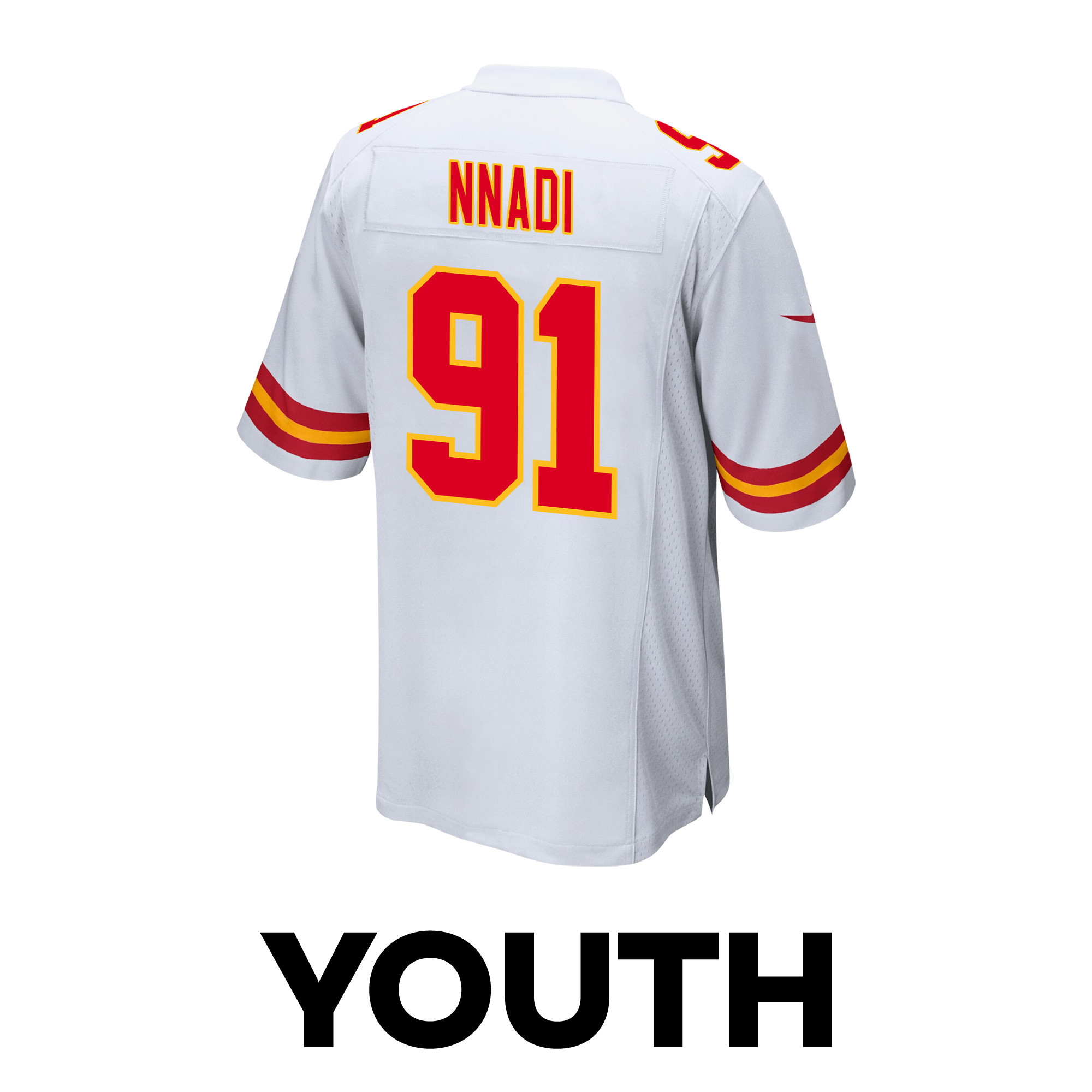 Derrick Nnadi 91 Kansas City Chiefs Super Bowl LVIII Champions 4 Stars Patch Game YOUTH Jersey - White JS1215 nicesnker - Image 3