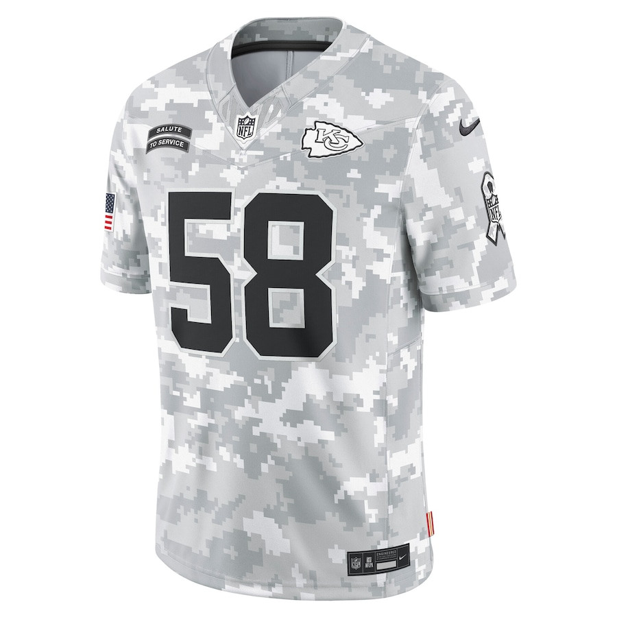 Alternative view of Derrick Thomas 58 Kansas City Chiefs 2024 Salute to Service Retired Player Limited Men Jersey - Arctic Camo JS7938 nicesnker