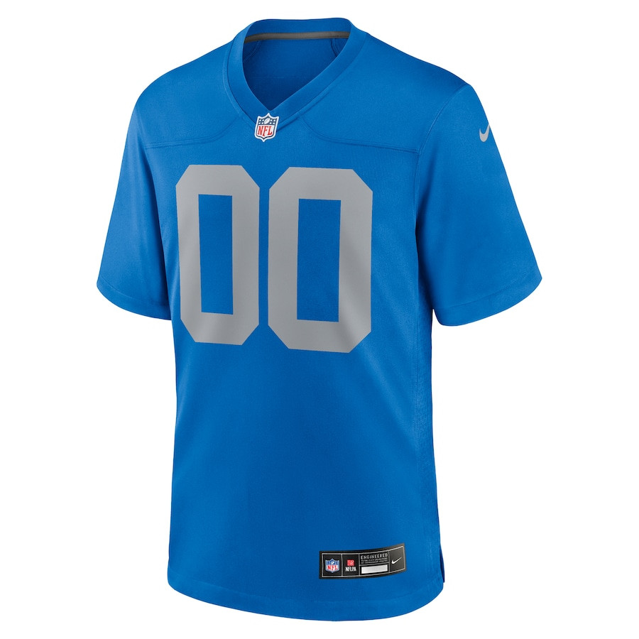 Alternative view of Detroit Lions Alternate Custom Game Men Jersey - Blue JS4149 nicesnker