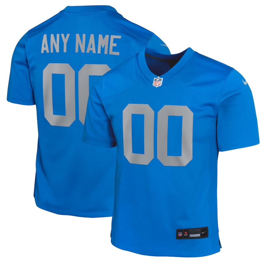 Detroit Lions Alternate Custom Game YOUTH Jersey - Blue JS8288 nicesnker