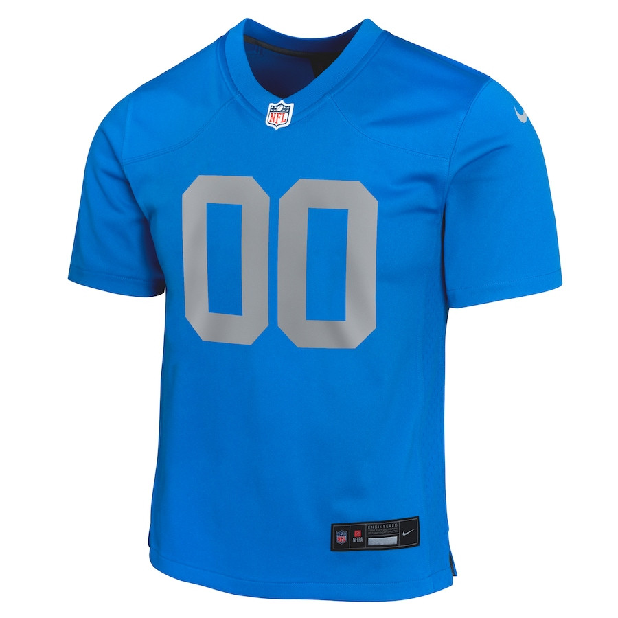 Alternative view of Detroit Lions Alternate Custom Game YOUTH Jersey - Blue JS8288 nicesnker