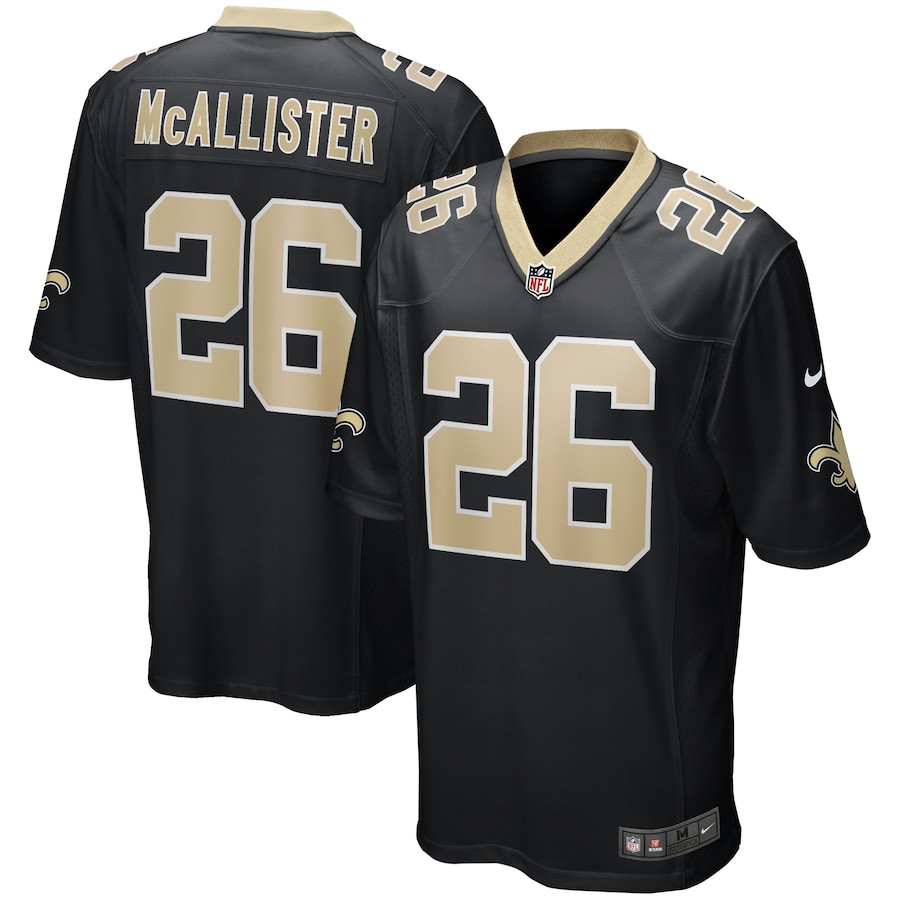 Deuce McAllister 26 New Orleans Saints Men Game Retired Jersey - Black JS9241 nicesnker