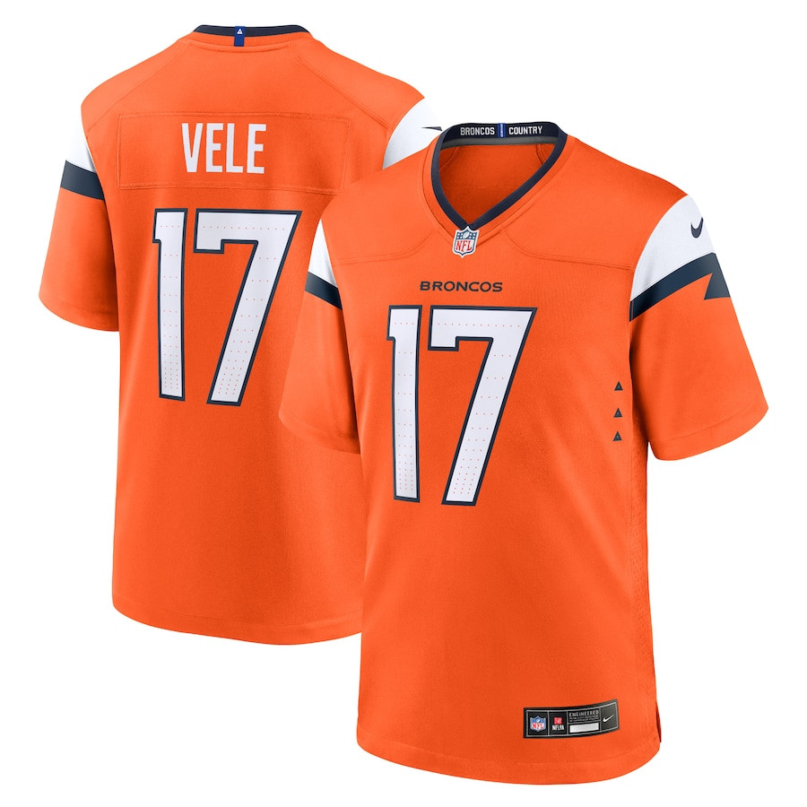Devaughn Vele 17 Denver Broncos Team Game Men Jersey - Orange JS9851 nicesnker
