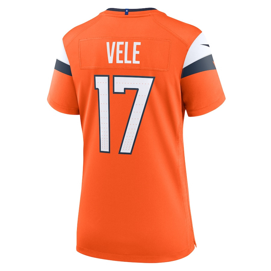 Devaughn Vele 17 Denver Broncos Women Team Game Jersey - Orange JS5384 nicesnker - Image 3