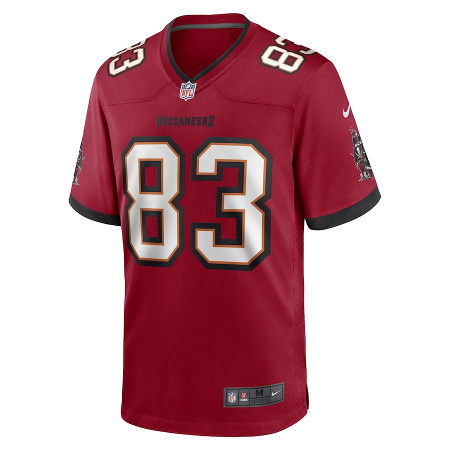 Alternative view of Deven Thompkins 83 Tampa Bay Buccaneers Men Game Jersey - Red JS4123 nicesnker