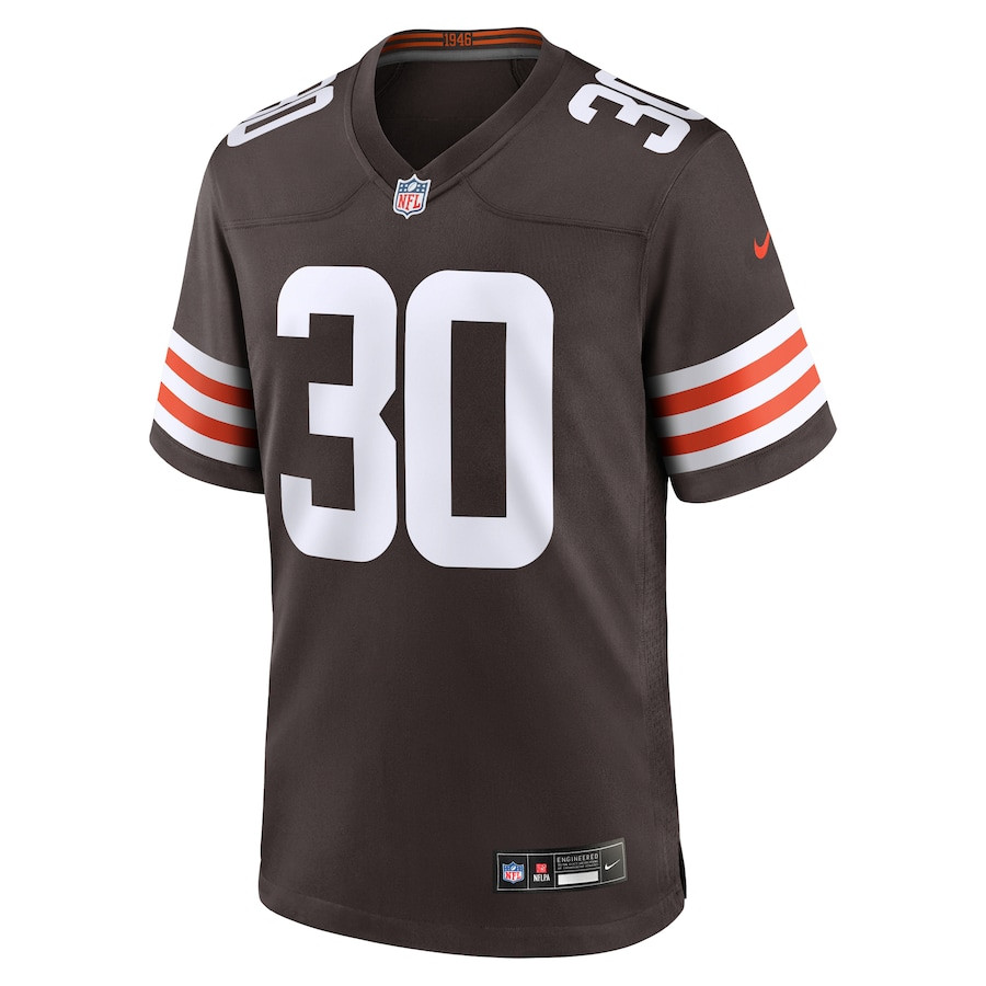 Alternative view of Devin Bush 30 Cleveland Browns Game Men Jersey - Brown JS6505 nicesnker