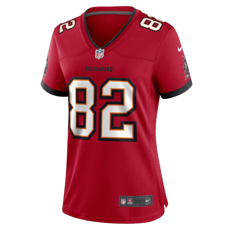 Alternative view of Devin Culp 82 Tampa Bay Buccaneers Women's Game Jersey - Red JS8889 nicesnker